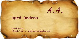 Apró Andrea névjegykártya